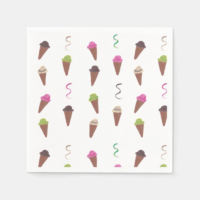 Serviette En Papier Cones et rubans en crème glacée Papier d'anniversa (Devant)