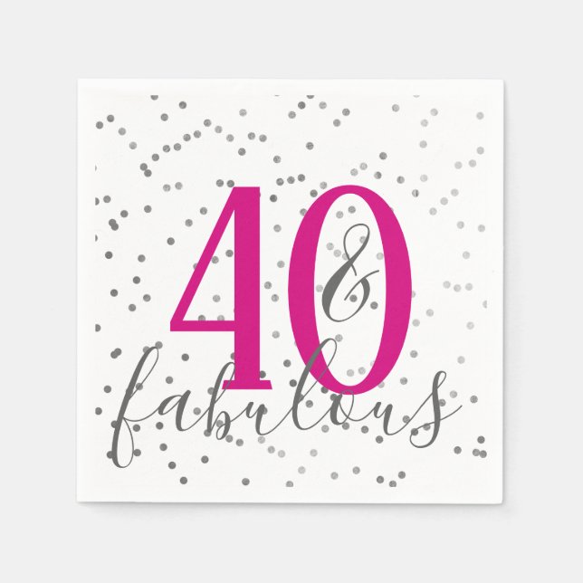 Serviette En Papier Confetti 40 et des serviettes fabuleuses fête d'an (Devant)