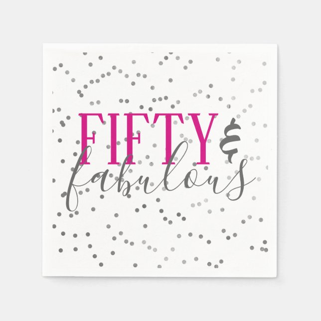 Serviette En Papier Confetti 50 et des serviettes fabuleuses fête d'an (Devant)