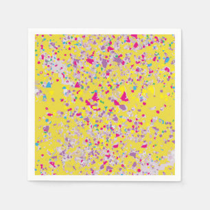 Serviette En Papier Confetti Abstrait Motif jaune
