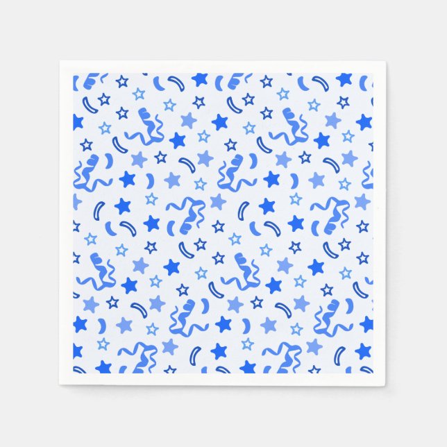 Serviette En Papier Confetti bleu (Devant)