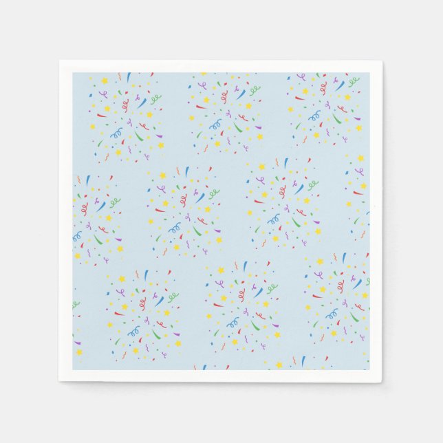 Serviette En Papier Confetti Blue 1er anniversaire (Devant)