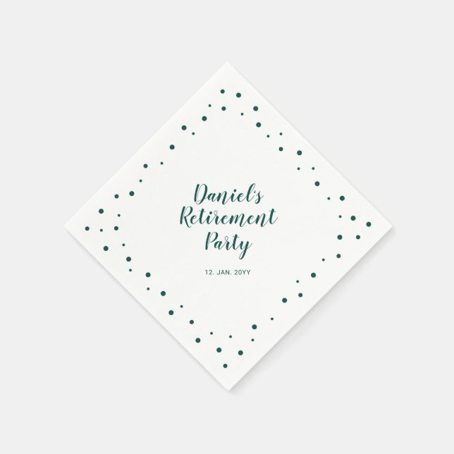 Serviette En Papier Confetti Chic Moderne Fête de Retraite (Coin)