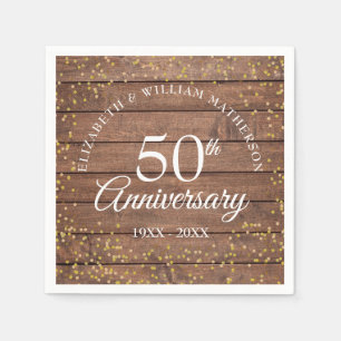 Serviette En Papier Confetti de poussière d'or pour le 50e anniversair