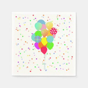 Serviette En Papier Confetti et ballons colorés Anniversaire des enfan