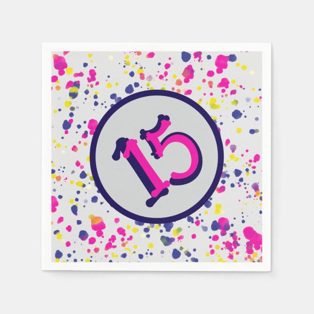 Serviette En Papier Confetti Fun Sprinkles Design 15 (Devant)