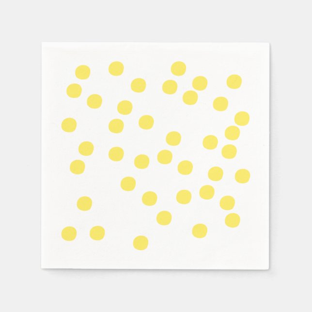 Serviette En Papier Confetti Jaune / À petits pois (Devant)