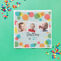 Confetti Pois Boys Photo fête d'anniversaire