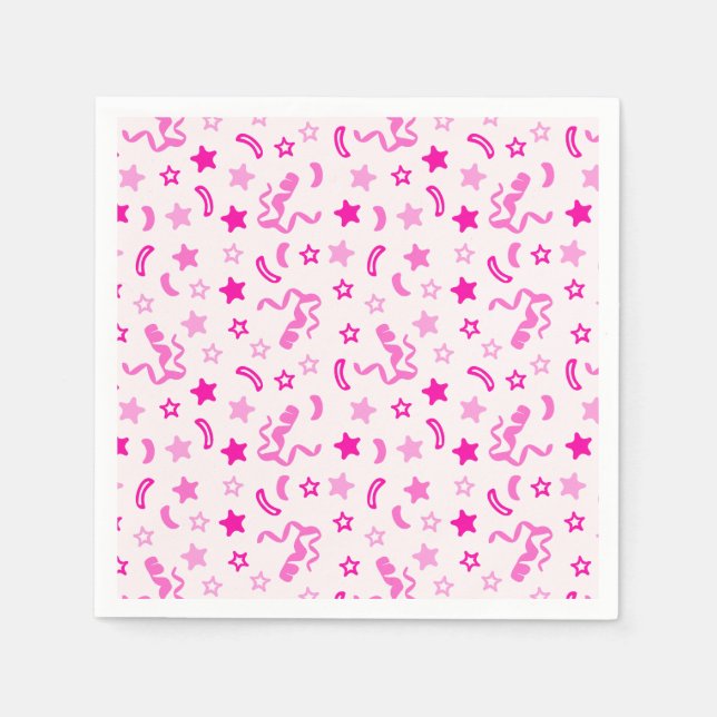 Serviette En Papier Confetti rose (Devant)