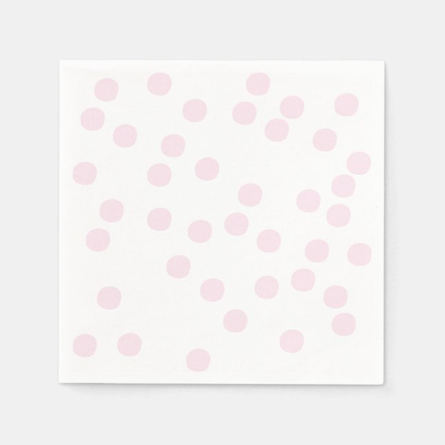 Serviette En Papier Confetti rose pâle / À petits pois (Devant)