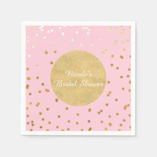 Serviette En Papier Confettis brillants rose et or Chic Moderne