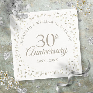 Serviette En Papier Confettis de coeurs d'amour pour les 30 ans de mar