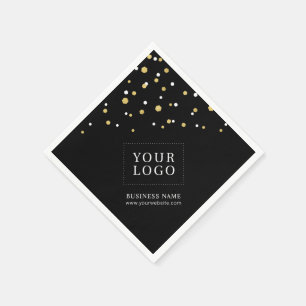 Serviette En Papier Confettis dorés Logo personnalisé de l'entreprise