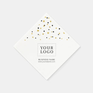 Serviette En Papier Confettis dorés Logo personnalisé de l'entreprise