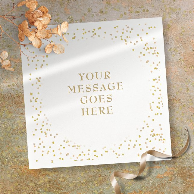 Serviette En Papier Confettis élégants et personnalisés à la poussière (Personalized Elegant Gold Dust Confetti Napkins)