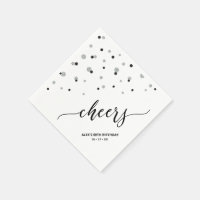 Confettis Hexagone Noir Argent Fête Personnalisée