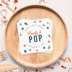 Serviette En Papier Confettis Orange Bleu Foncé Prêt à Exploser Baby S