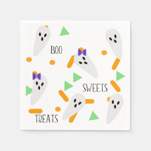 Serviette En Papier Confettis Paillettes Halloween   Fantôme
