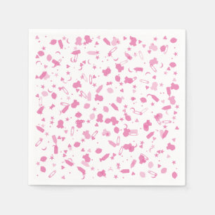 Serviette En Papier Confettis Rose Bébé Baptême