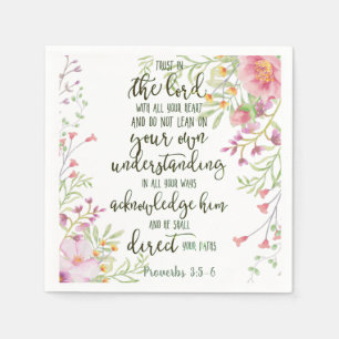 Serviette En Papier Confiance dans le Seigneur floral