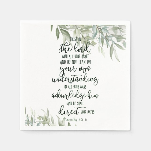 Serviette En Papier Confiance dans le Seigneur floral (Devant)