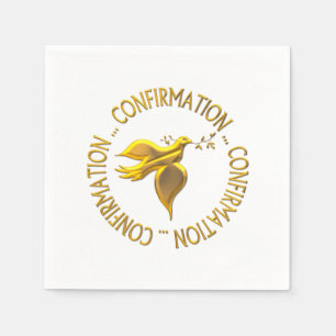 Serviette En Papier Confirmation en or et Holy Spirit