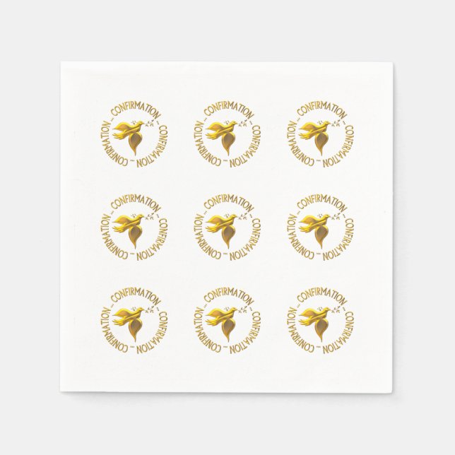 Serviette En Papier Confirmation en or et Holy Spirit (Devant)