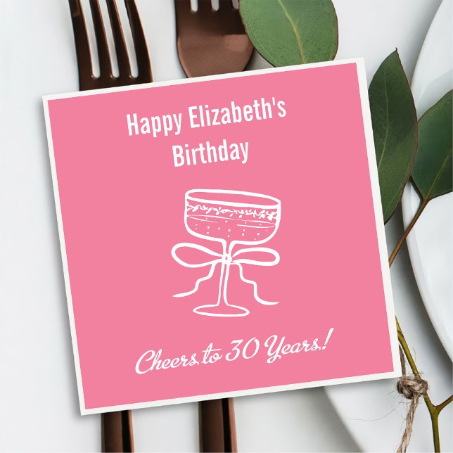 Serviette En Papier Confiture rose moderne à 30 ans serviettes d'anniv (Créateur téléchargé)