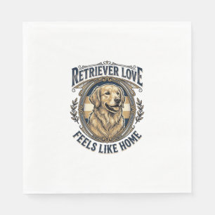 Serviette En Papier Confort à la maison Golden Retriever Gravure Vinta