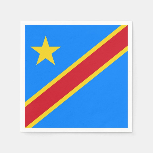 Serviette En Papier Congo - Drapeau République démocratique du Congo (Devant)