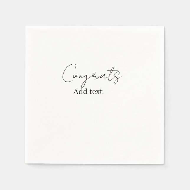 Serviette En Papier Congrats congratulations graduate name date  (Devant)