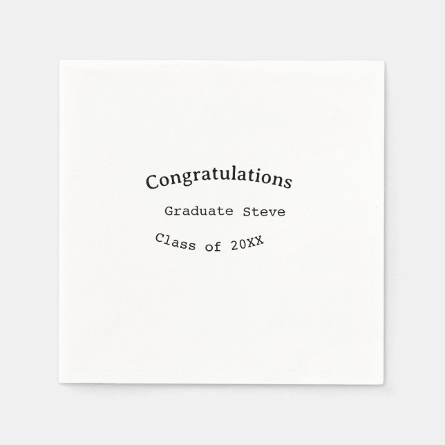 Serviette En Papier Congratulations graduate name class of 20XX type w (Devant)