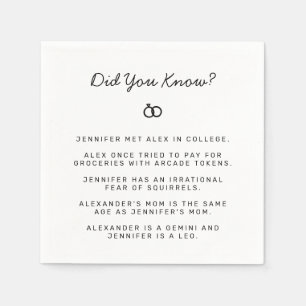 Serviette En Papier Connaissez-vous les faits Fiançailles