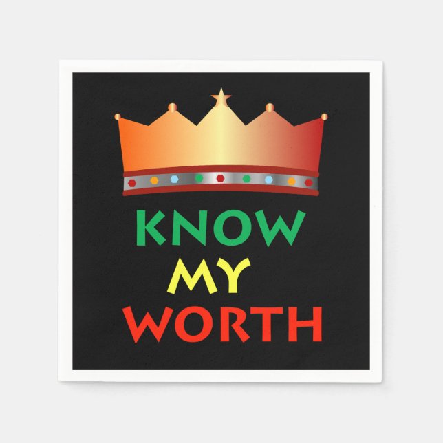 Serviette En Papier Connaître les serviettes My Worth (Devant)