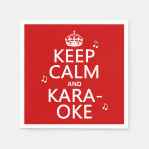 Serviette En Papier Conserver le calme et le karaoké (couleur personna