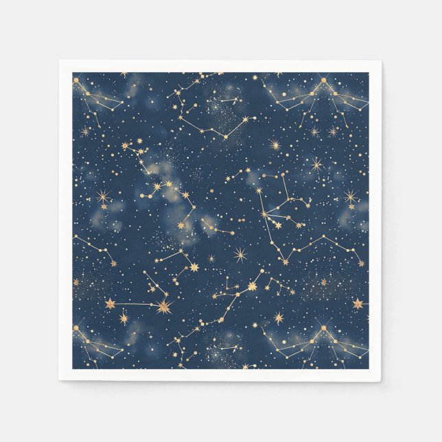 Serviette En Papier Constellation céleste - Nuit étoilée (5) (Devant)