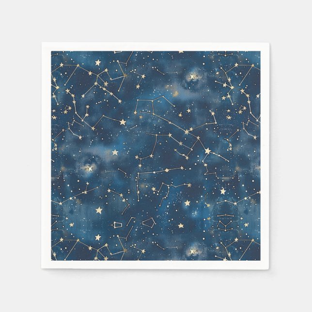 Serviette En Papier Constellation céleste - Nuit étoilée (6) (Devant)
