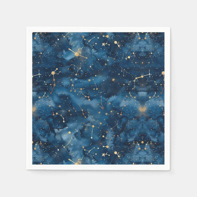 Serviette En Papier Constellation céleste - Nuit étoilée (7) (Devant)
