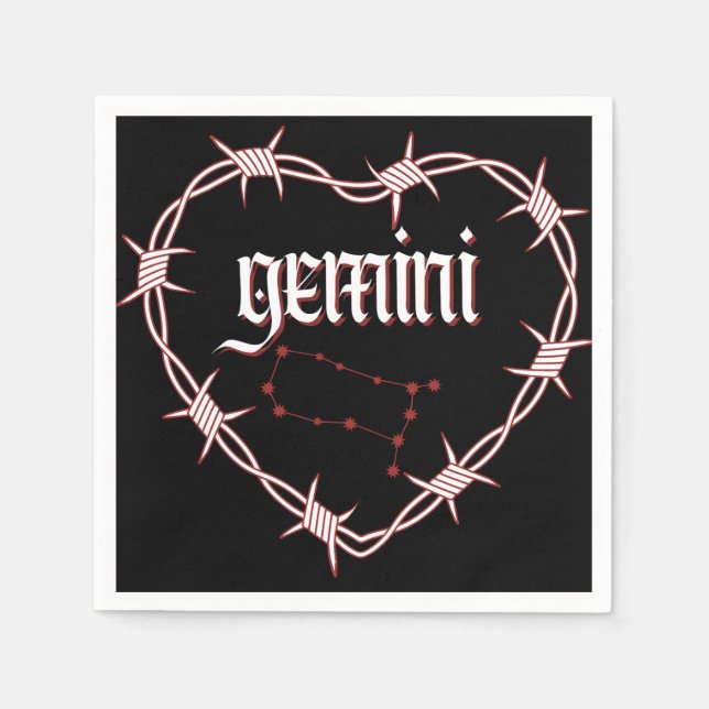 Serviette En Papier Constellation des Gémeaux Art Gothique Céleste Som (Devant)
