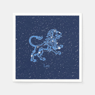 Serviette En Papier Constellation du Lion et signe du zodiaque avec de
