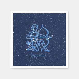 Serviette En Papier Constellation du Sagittaire & Signe du zodiaque av
