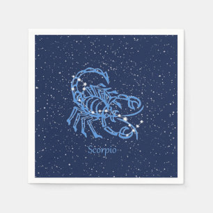 Serviette En Papier Constellation du Scorpion et signe du zodiaque ave