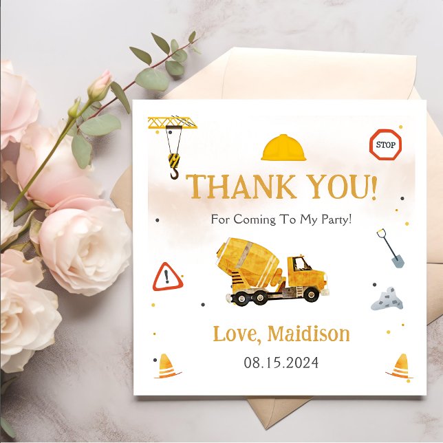 Serviette En Papier Construction Anniversaire Merci (Créateur téléchargé)