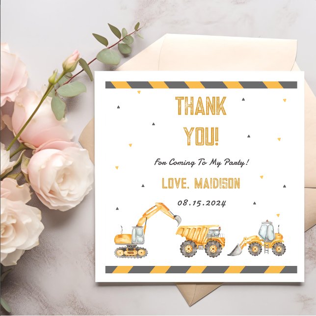 Serviette En Papier Construction Anniversaire Merci (Créateur téléchargé)