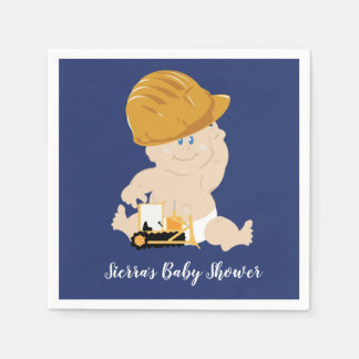 Serviette En Papier Construction Baby Boy Douche sur mesure serviettes