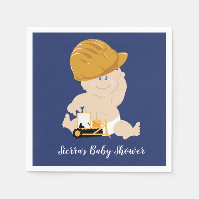 Serviette En Papier Construction Baby Boy Douche sur mesure serviettes (Devant)