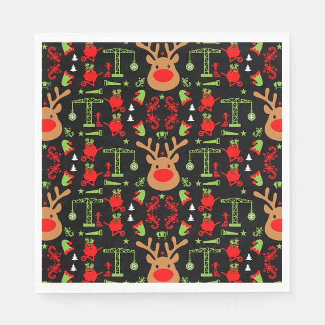 Serviette En Papier Construction de bâtiments Noël (Devant)