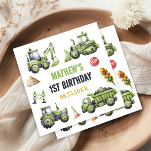 Serviette En Papier Construction Enfants 1er anniversaire fête