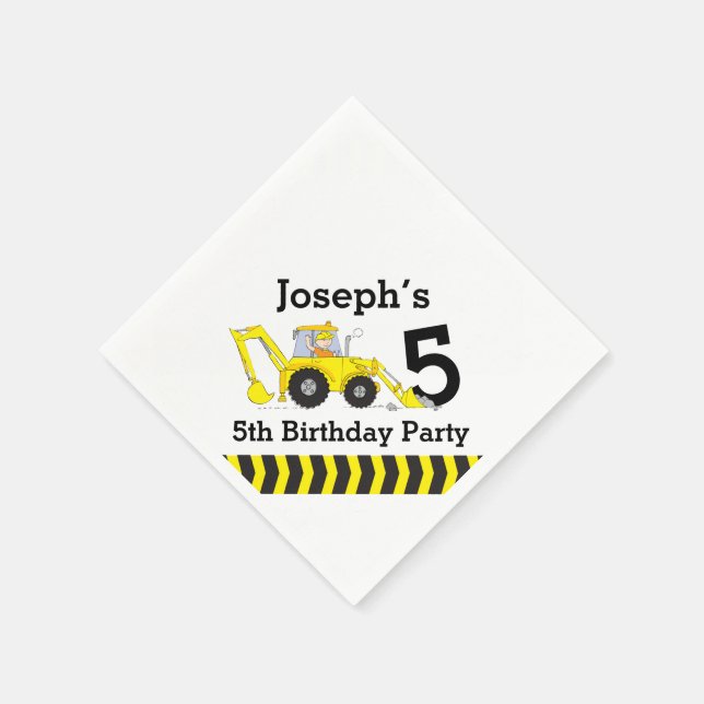 Serviette En Papier Construction fête d'anniversaire enfants serviette (Coin)