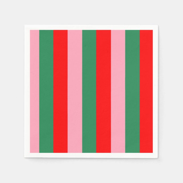 Serviette En Papier Contemporary Christmas Stripes  (Devant)